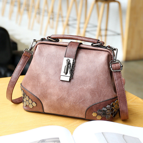 Women Handbag Leather Small Doctor Bag Women Shoulder Bag Female Crossbody Handbag Lock