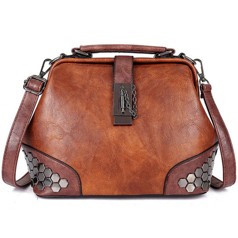 Women Handbag Leather Small Doctor Bag Women Shoulder Bag Female Crossbody Handbag Lock