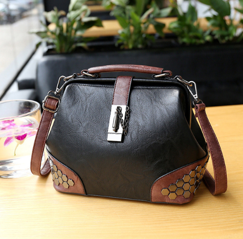 Women Handbag Leather Small Doctor Bag Women Shoulder Bag Female Crossbody Handbag Lock