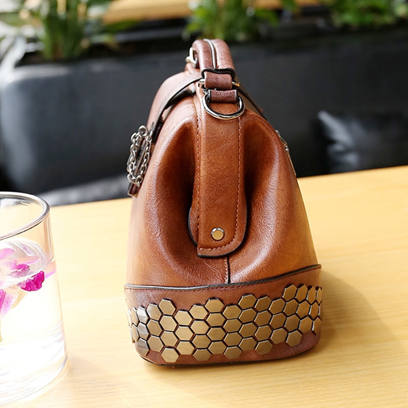 Women Handbag Leather Small Doctor Bag Women Shoulder Bag Female Crossbody Handbag Lock