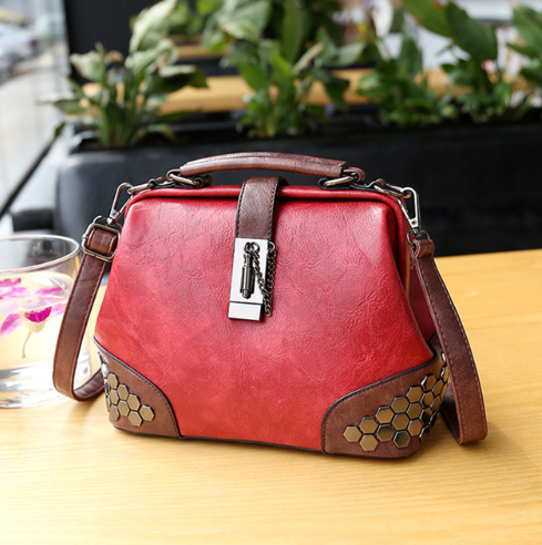 Women Handbag Leather Small Doctor Bag Women Shoulder Bag Female Crossbody Handbag Lock