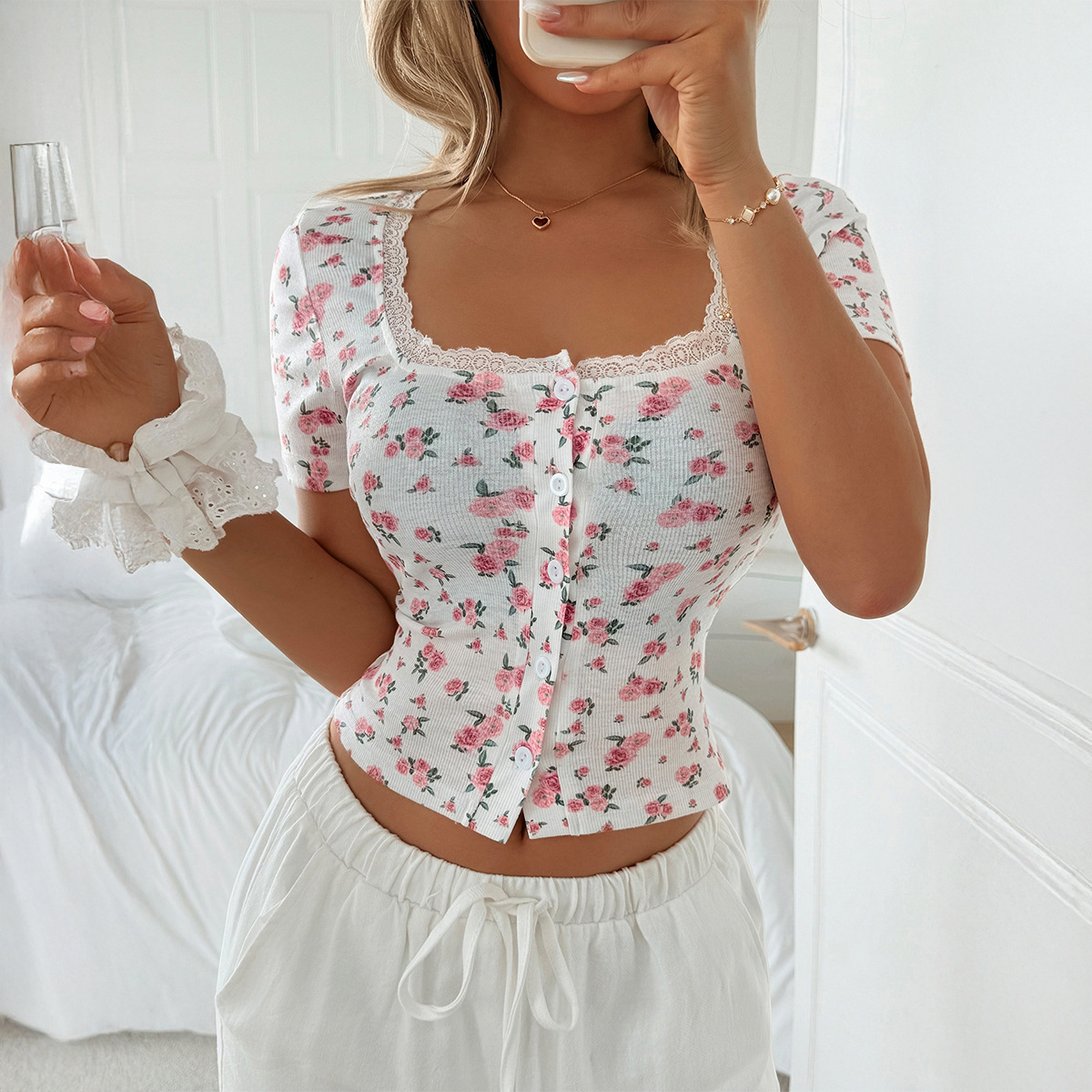 Women's All-Match Casual Floral Short-Sleeve