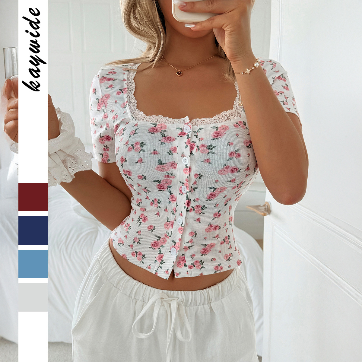 Women's All-Match Casual Floral Short-Sleeve