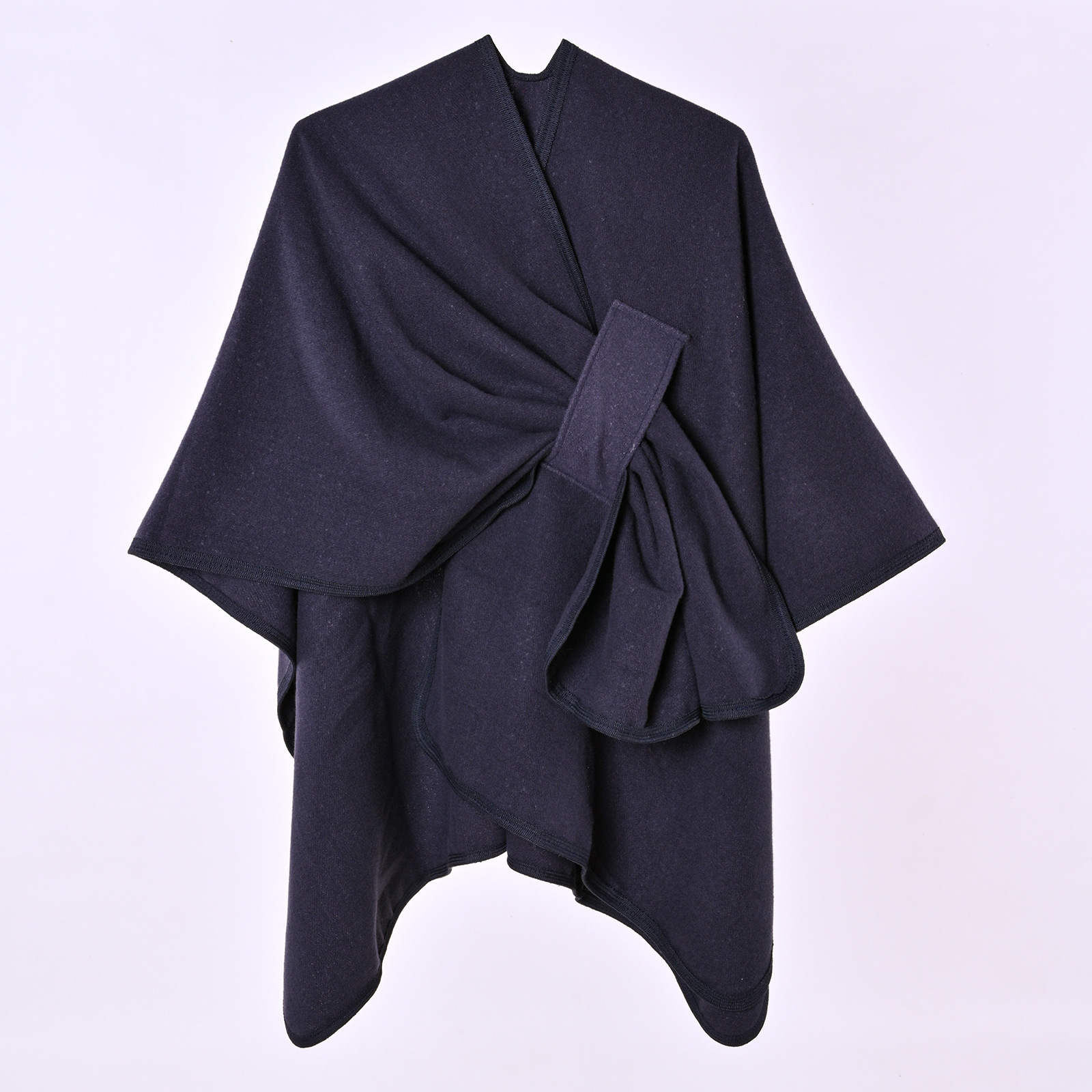 Women's Autumn Winter Warm Poncho, Minimalist Double-Sided Solid Color Split Faux Cashmere