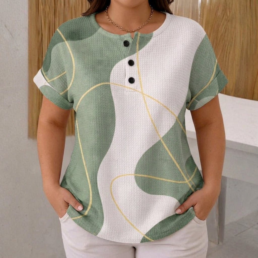 Women's Casual Loose-fit Printed Short-sleeve