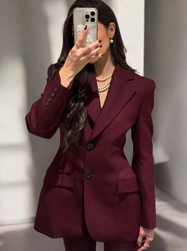 Women's Elegant Blazer For Business Casual Commuting, Autumn Women's Suit Jacket