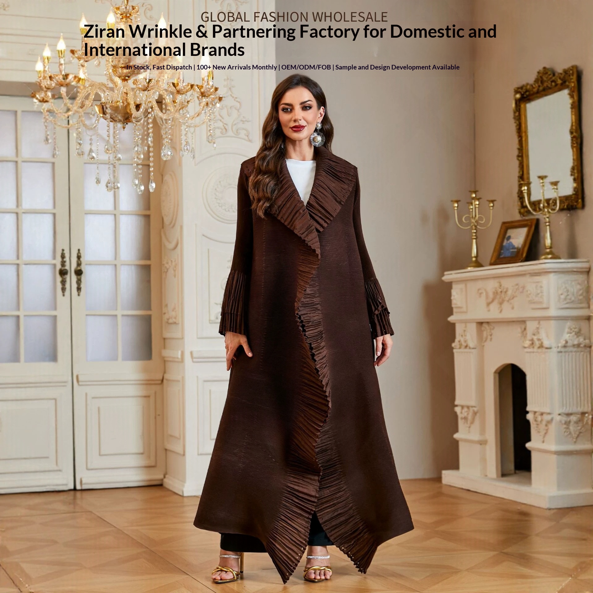 Women's Elongated Coat With A Large Lapel Elegant Robe Style