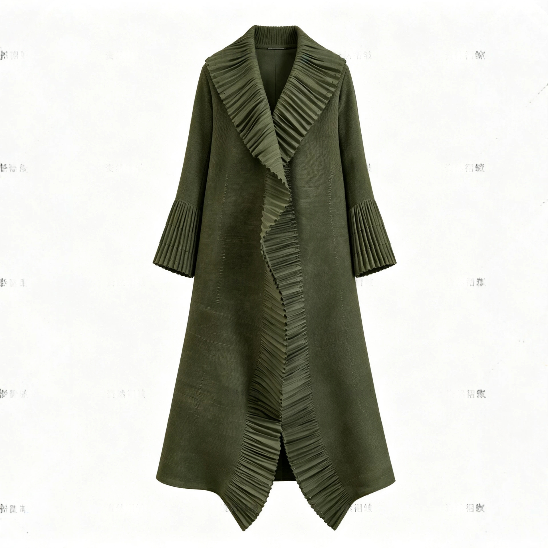Women's Elongated Coat With A Large Lapel Elegant Robe Style