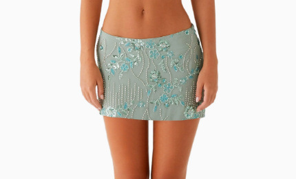 Women's European And American Hot-stud Sequin Mesh Skirt