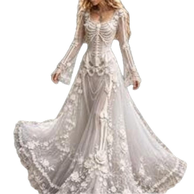 Women's Fashion Long Dress With A Fairy-like Vibe Featuring Digital Print
