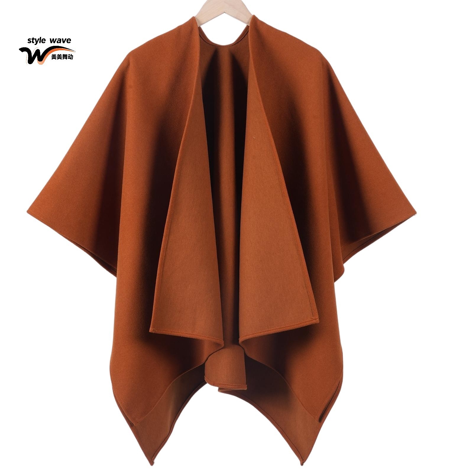 Women's French Luxury Thick Warm Shawl Coat, Loose Slouchy Autumn Winter Shawl