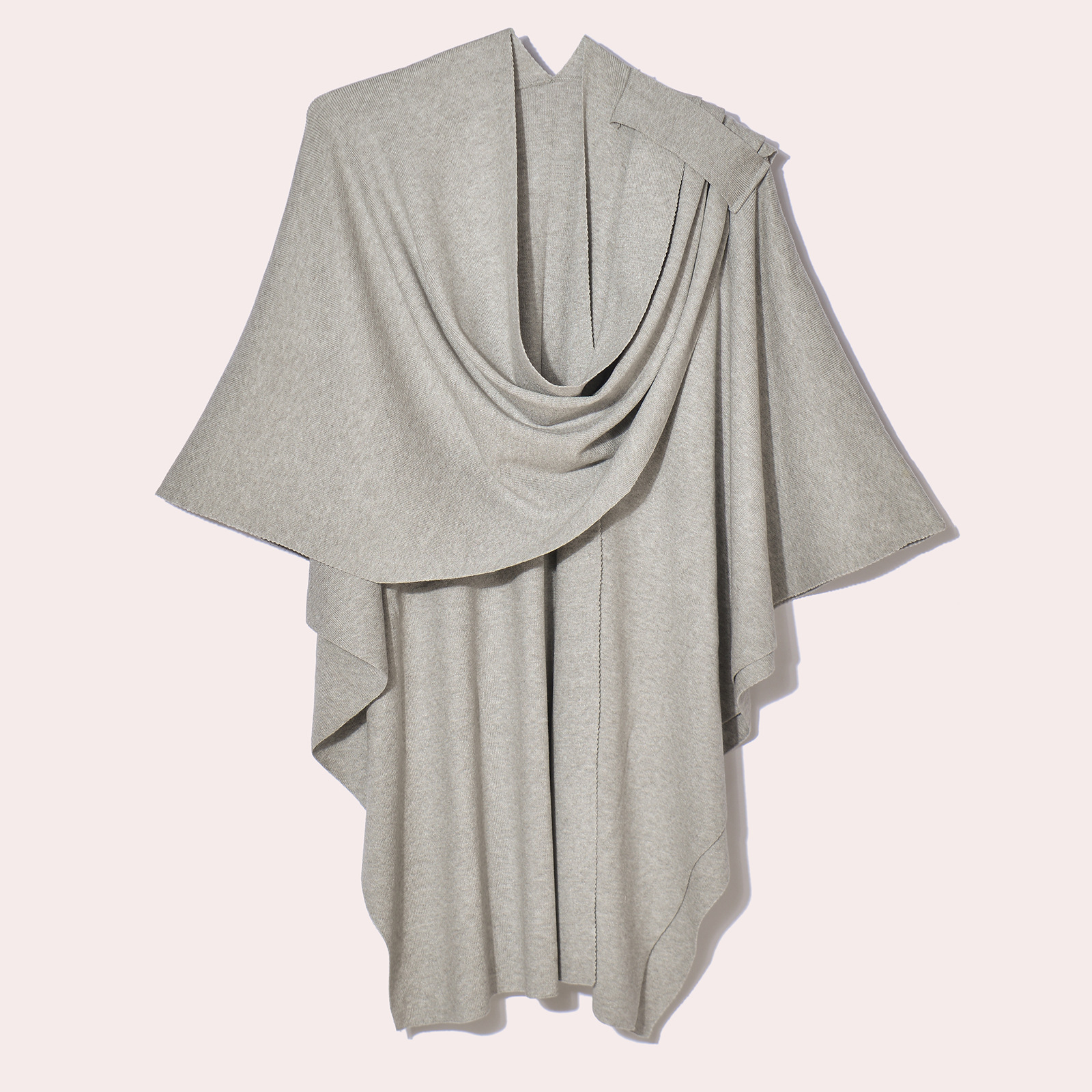 Women's Knit Solid Color Belted Shawl Coat, Women's Portable All-Match Warm Tassel