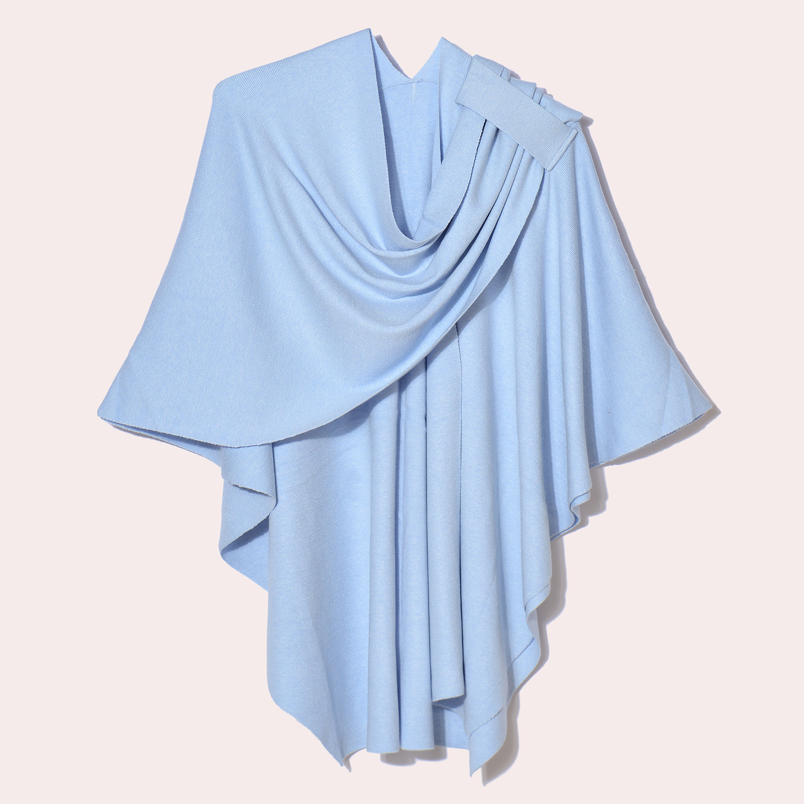 Women's Knit Solid Color Belted Shawl Coat, Women's Portable All-Match Warm Tassel