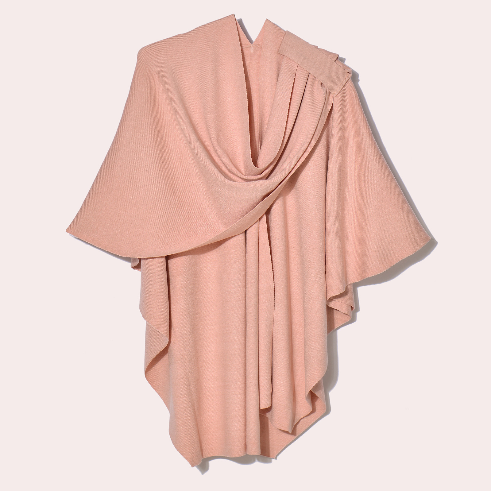 Women's Knit Solid Color Belted Shawl Coat, Women's Portable All-Match Warm Tassel