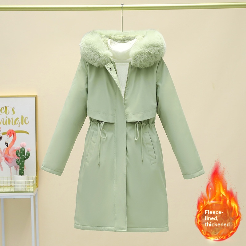 Women's Loose-fitting Coat With A Large Fur Collar