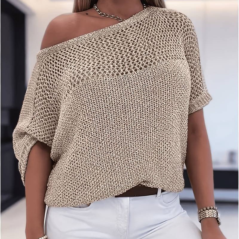 Women's Loose-fitting Hollow-out Knit Top