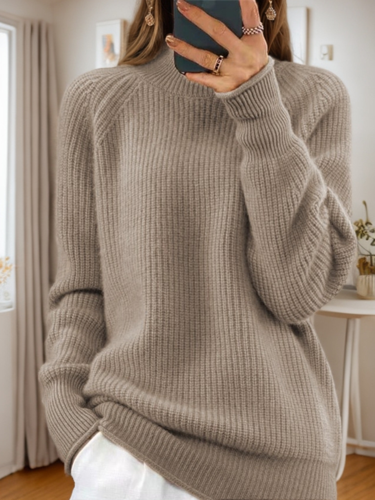 Women's Multicolor Turtleneck Pullover Sweater