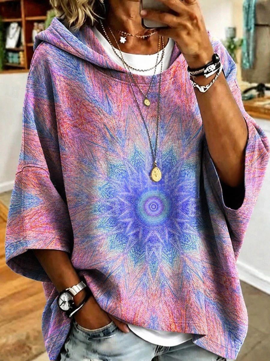 Women's New Geometric Striped Print Casual Sweatshirt