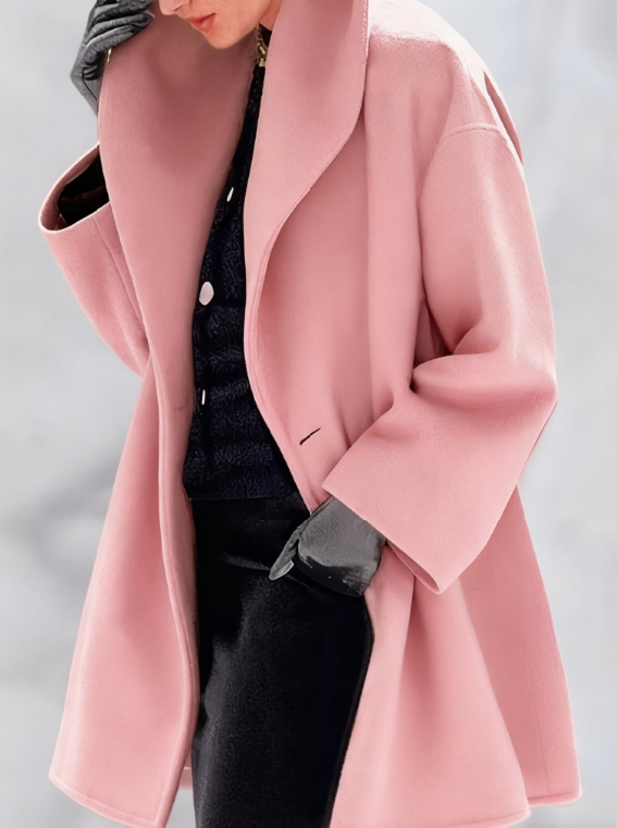 Women's New Long Sleeved Large Woolen Overcoat