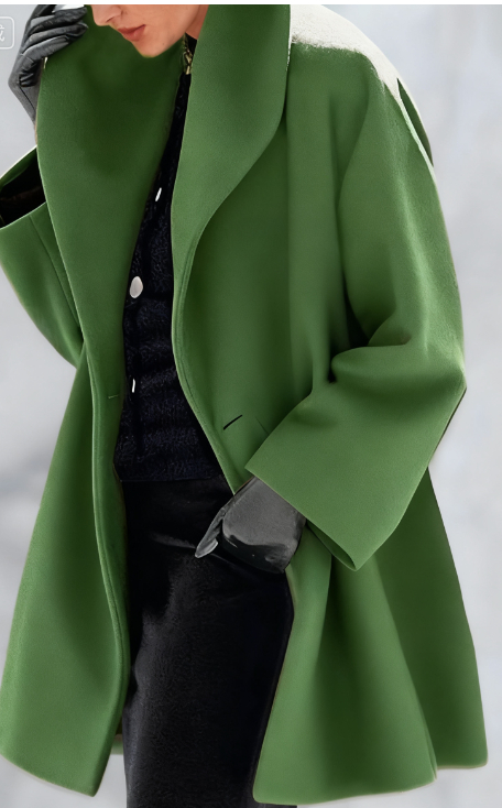 Women's New Long Sleeved Large Woolen Overcoat
