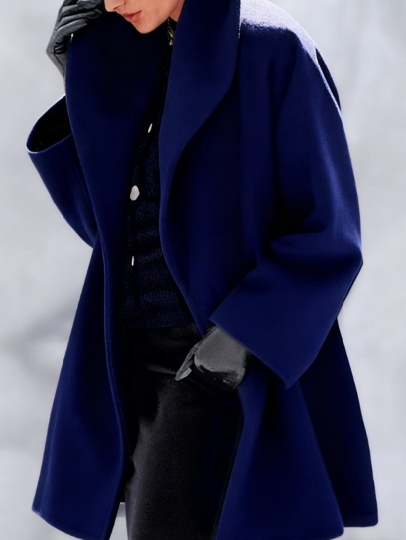 Women's New Long Sleeved Large Woolen Overcoat
