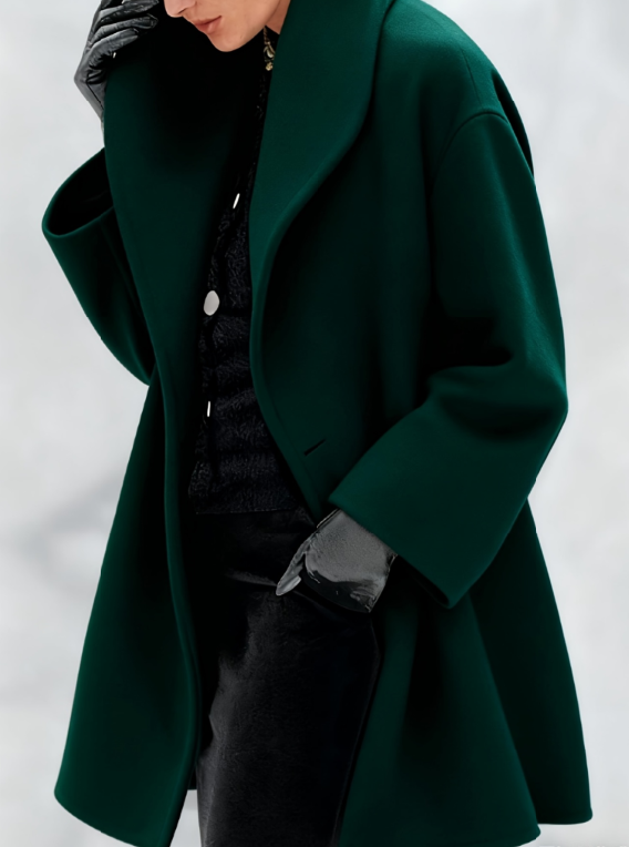 Women's New Long Sleeved Large Woolen Overcoat