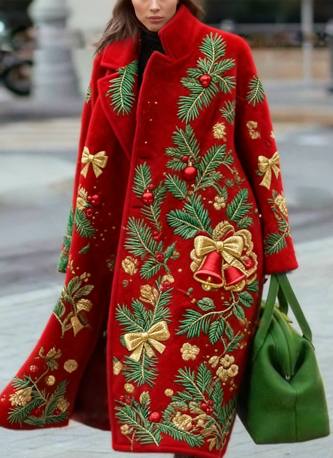 Women's New Long Sleeved Large Woolen Overcoat