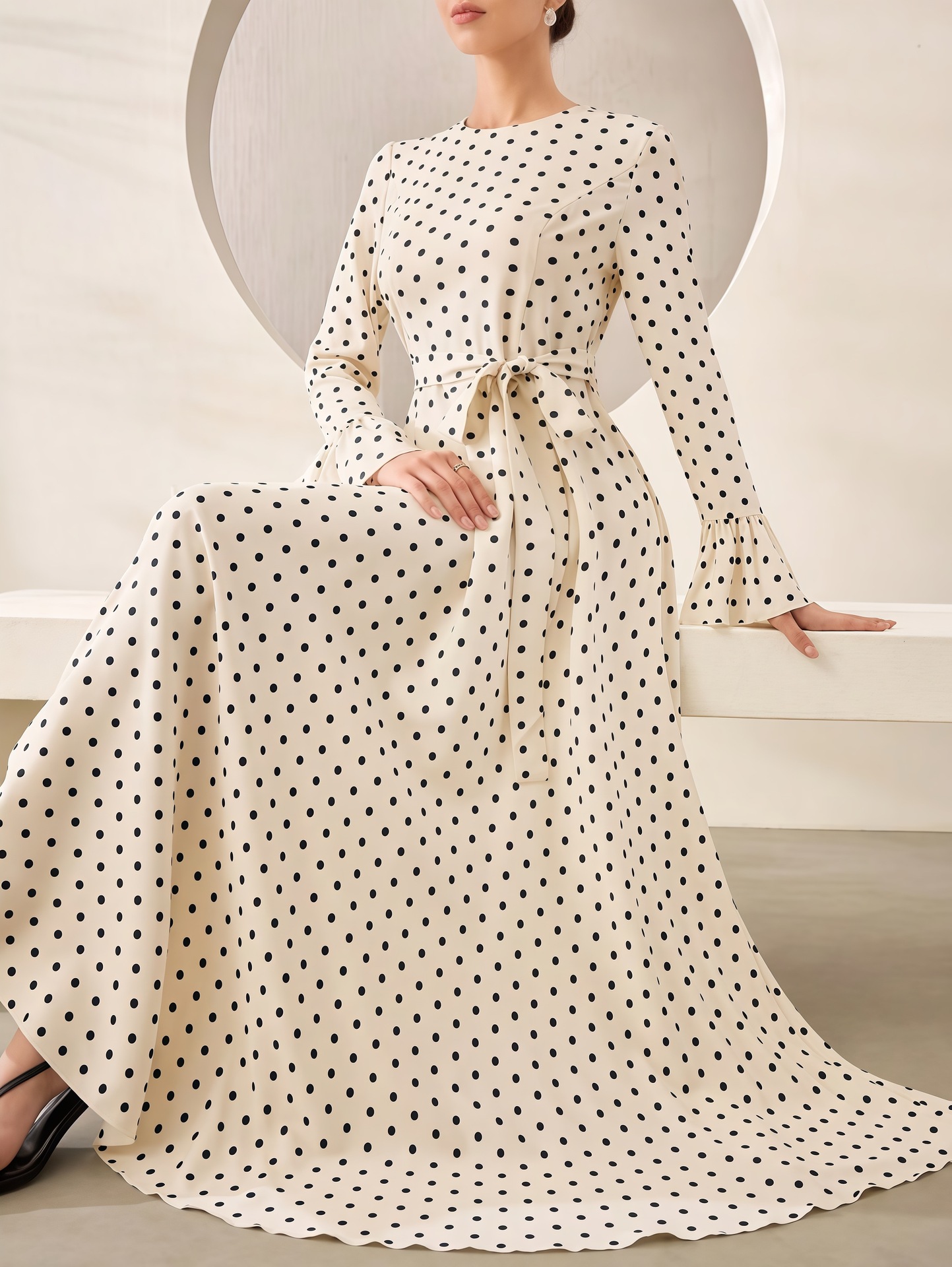 Women's New Spring Autumn Polka-dot Dress
