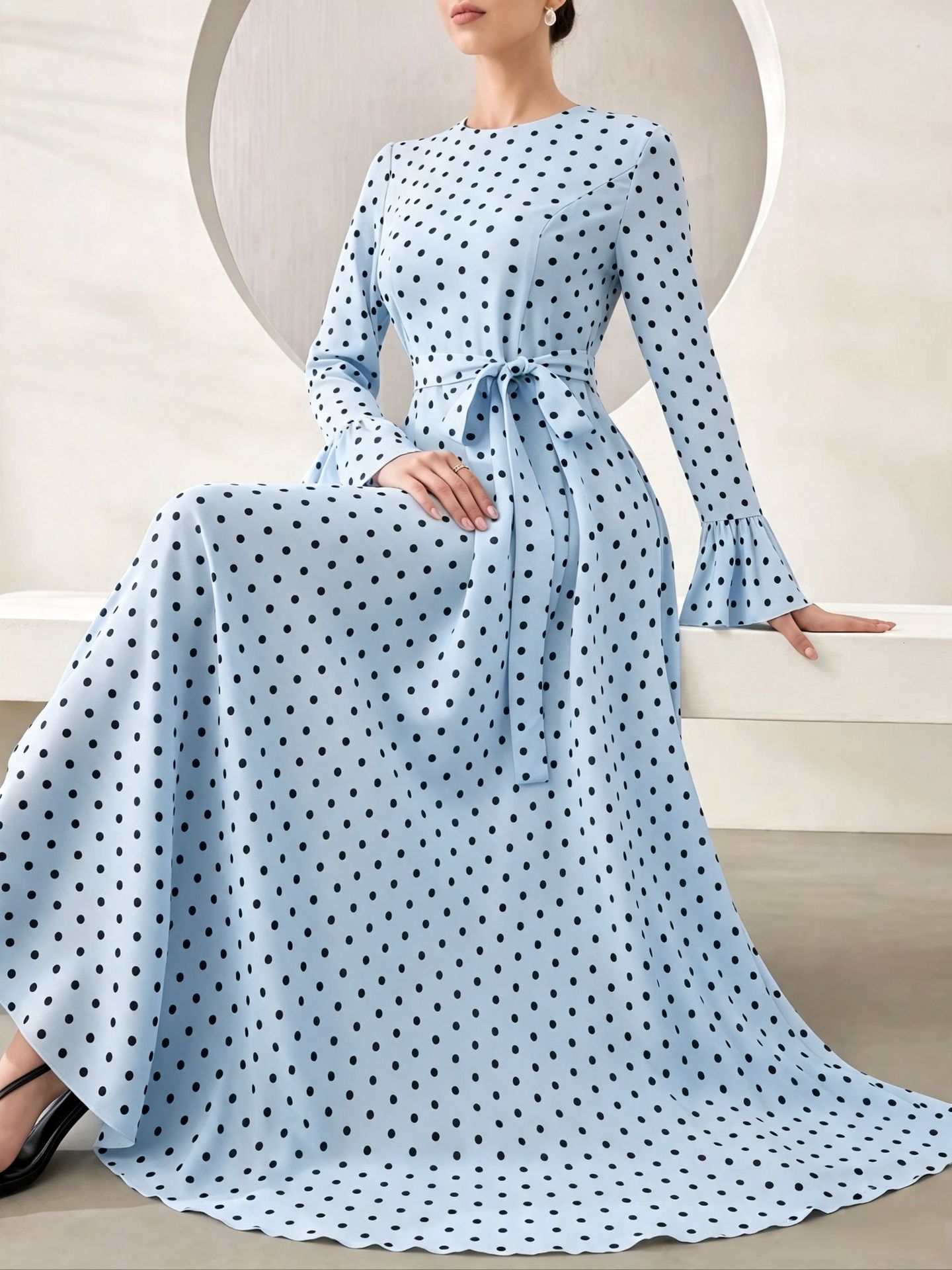 Women's New Spring Autumn Polka-dot Dress