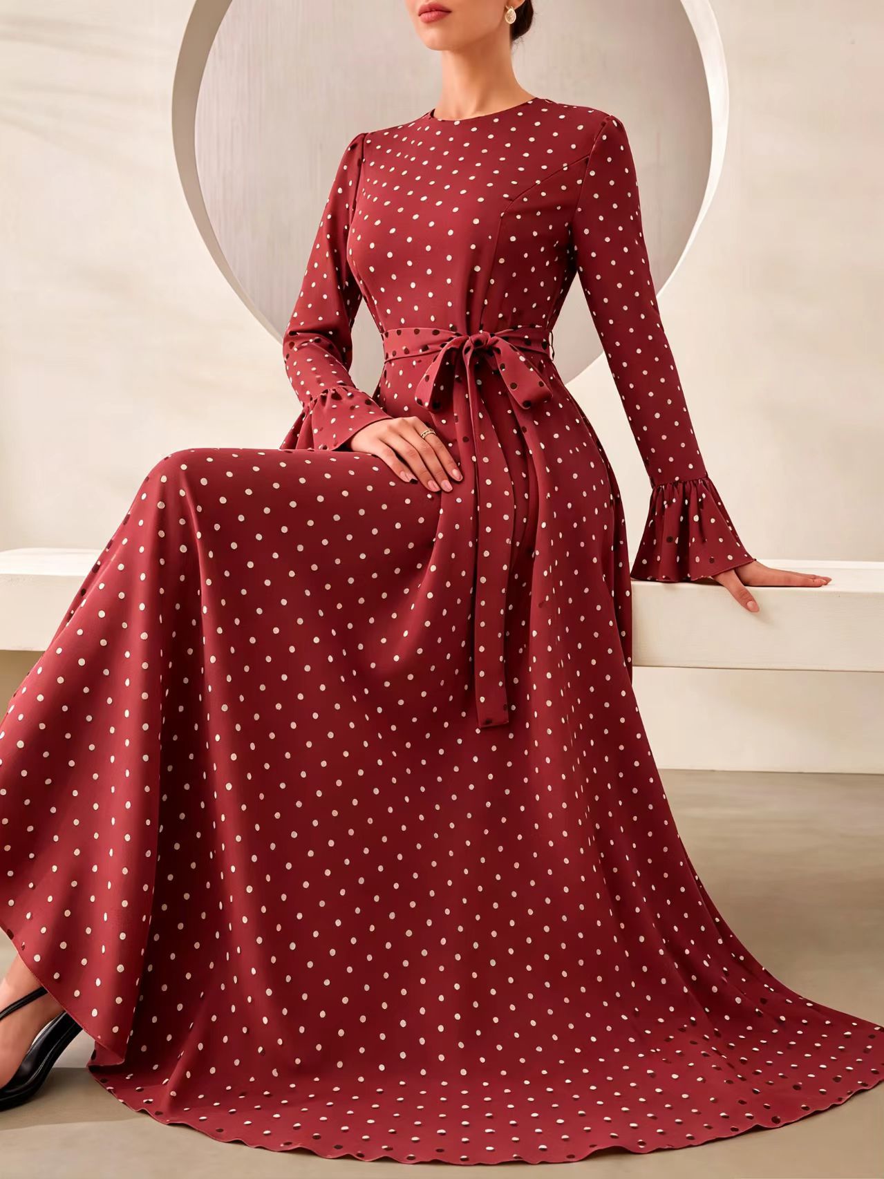 Women's New Spring Autumn Polka-dot Dress