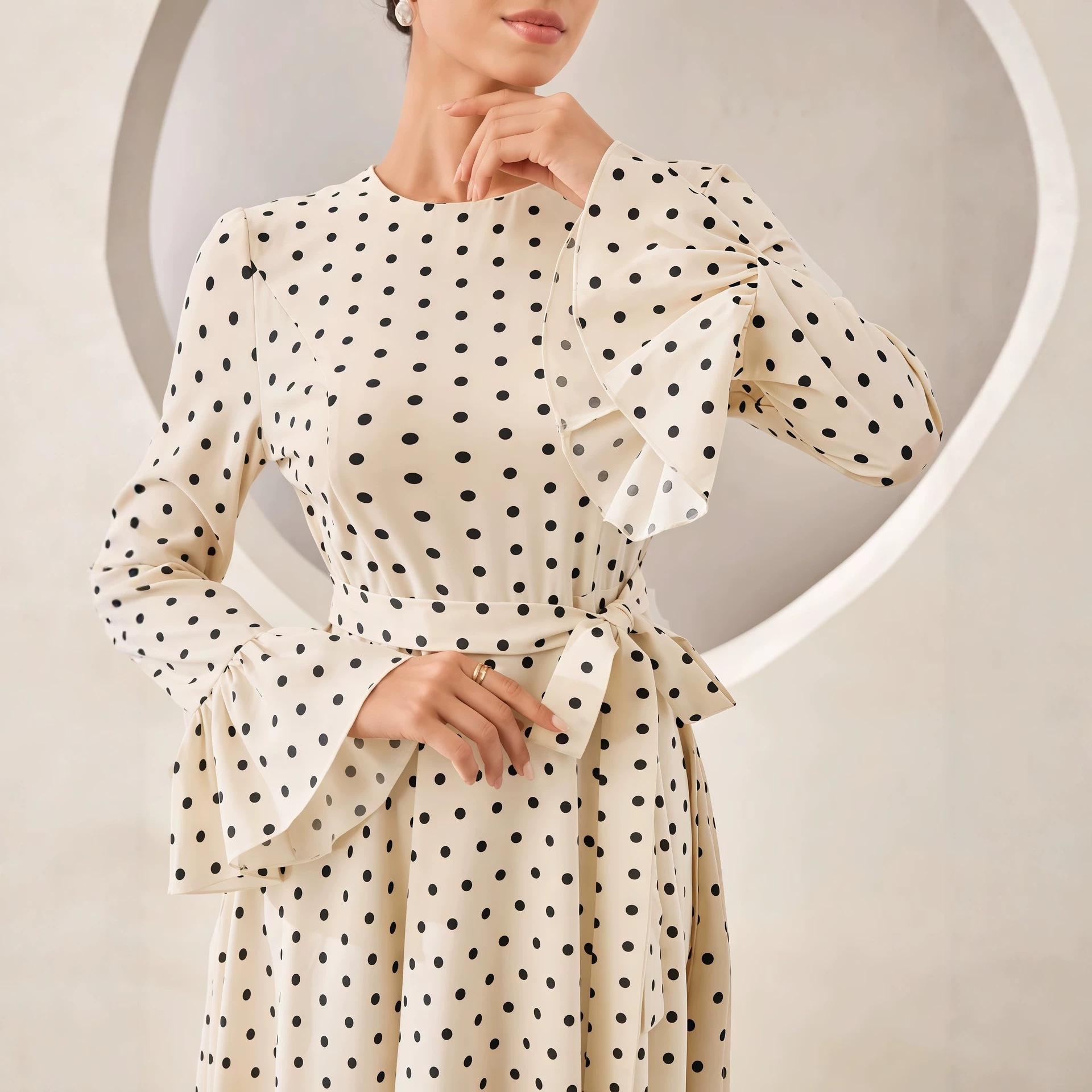 Women's New Spring Autumn Polka-dot Dress
