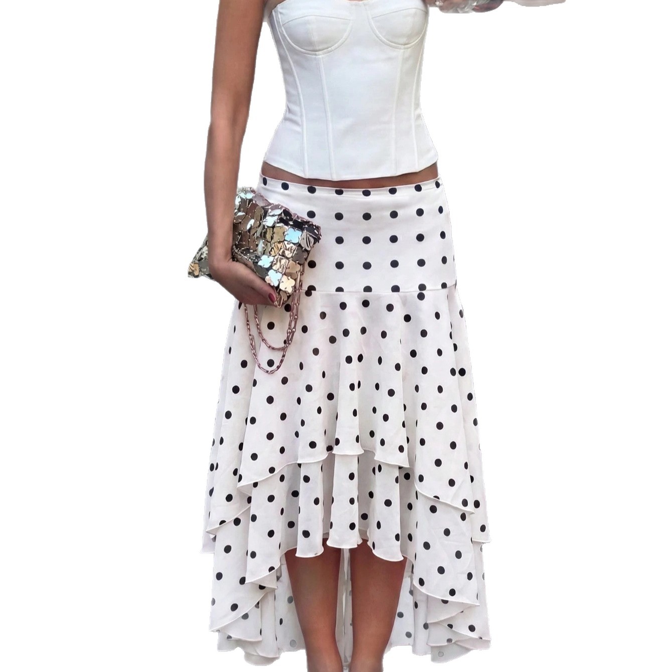 Women's Polka-dot Irregular Fishtail Skirt