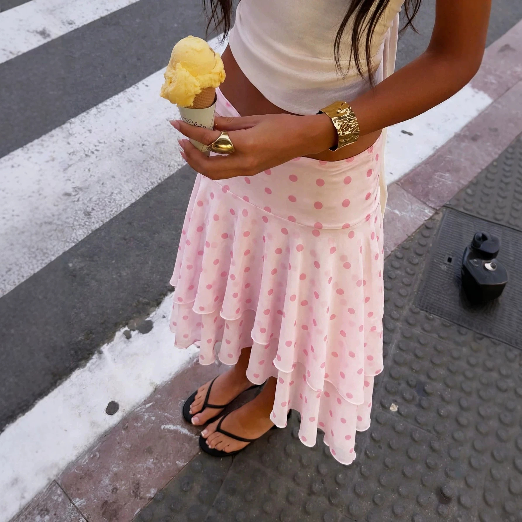 Women's Polka-dot Irregular Fishtail Skirt