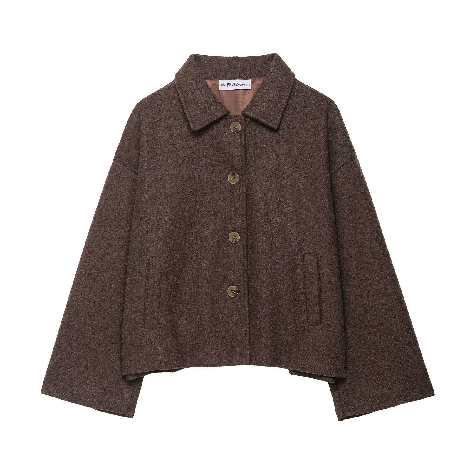 Women's Short Notched-collar Wool Coat