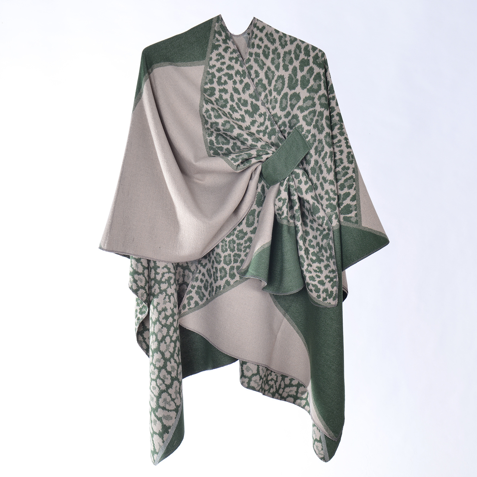 Women's Spring Autumn High-End Ambience Versatile Timeless Leopard Print Jacquard Shawl