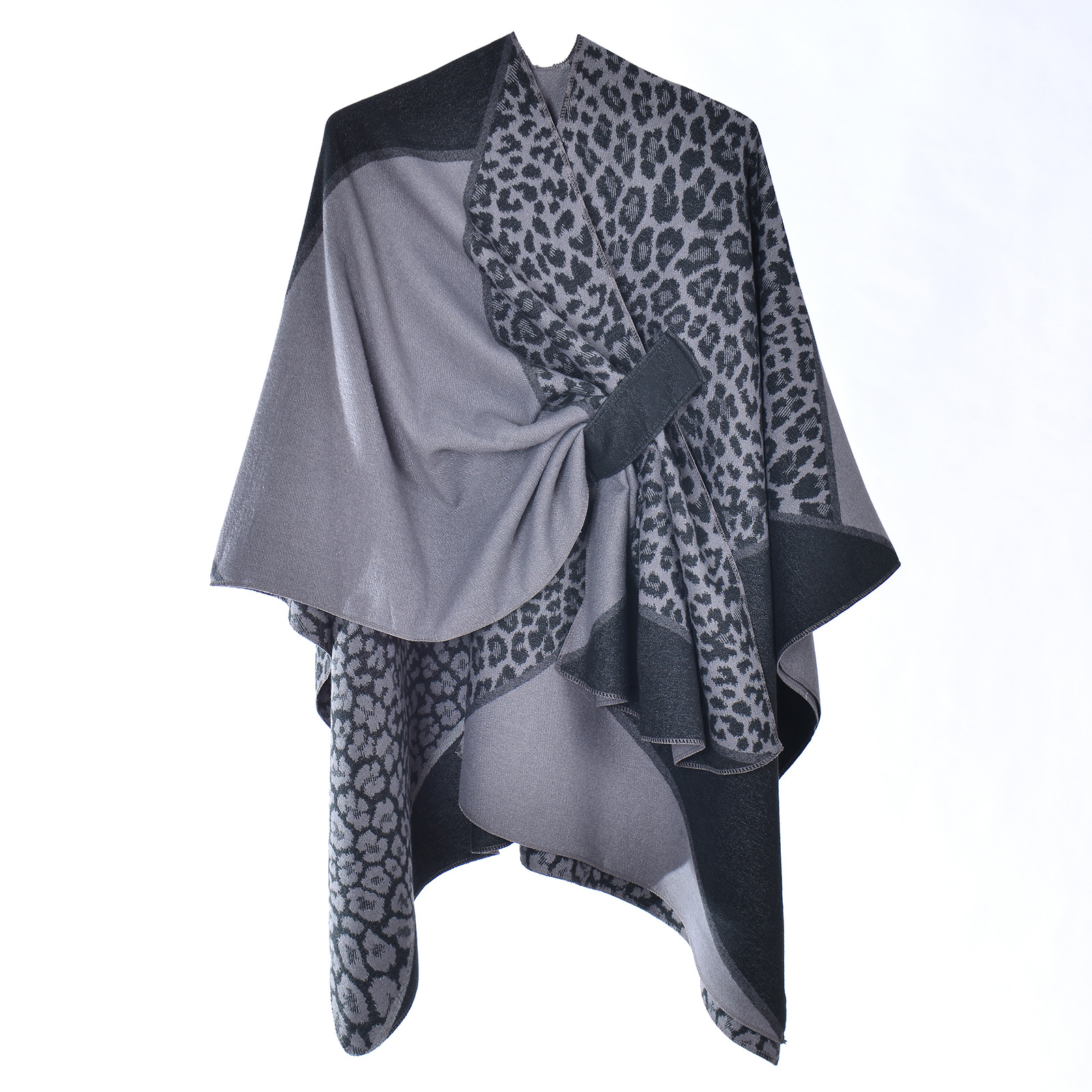 Women's Spring Autumn High-End Ambience Versatile Timeless Leopard Print Jacquard Shawl