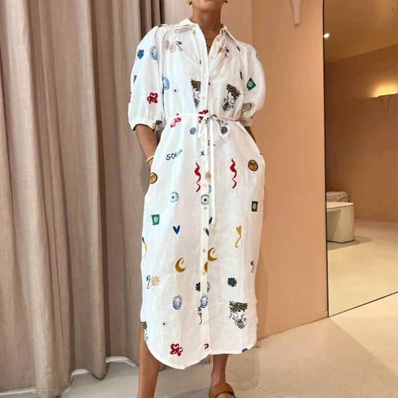 Women's Summer Dress European And American Foreign Trade Women's Clothing Printed Light
