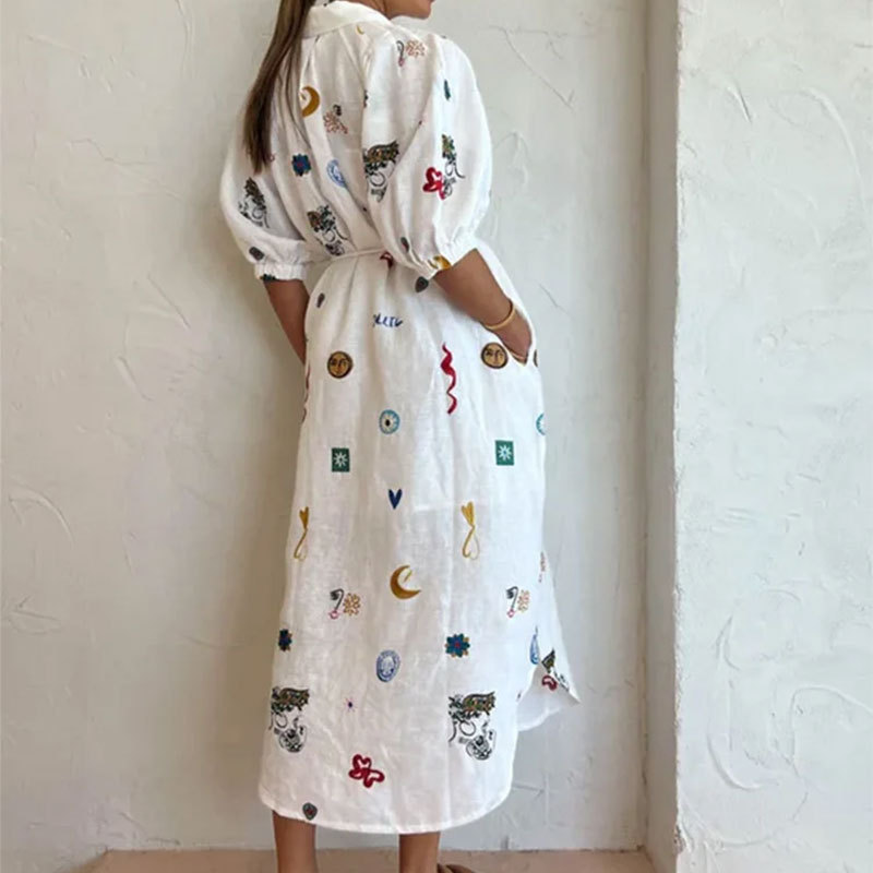 Women's Summer Dress European And American Foreign Trade Women's Clothing Printed Light