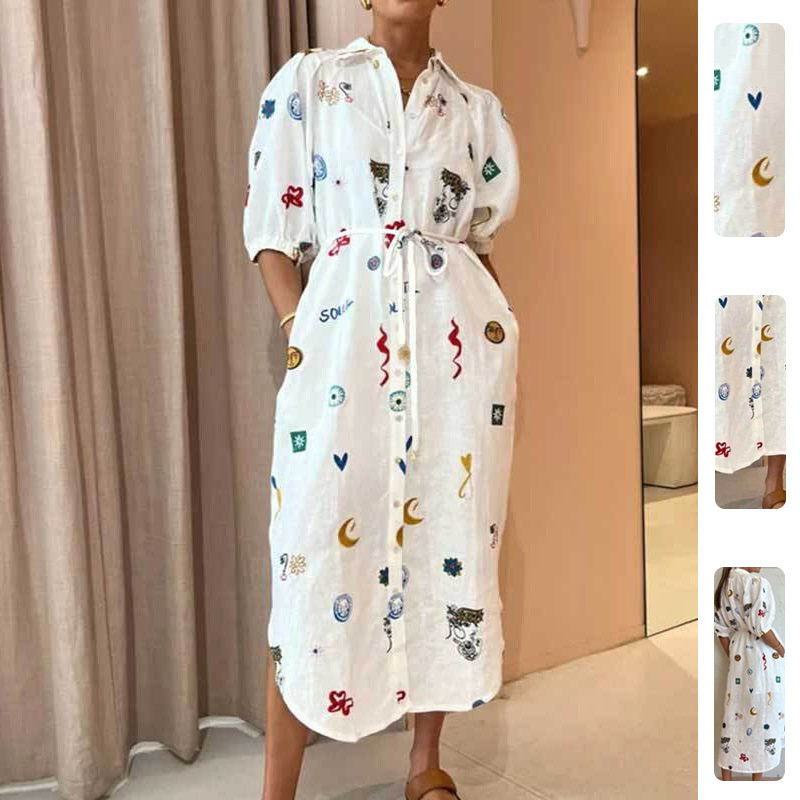 Women's Summer Dress European And American Foreign Trade Women's Clothing Printed Light