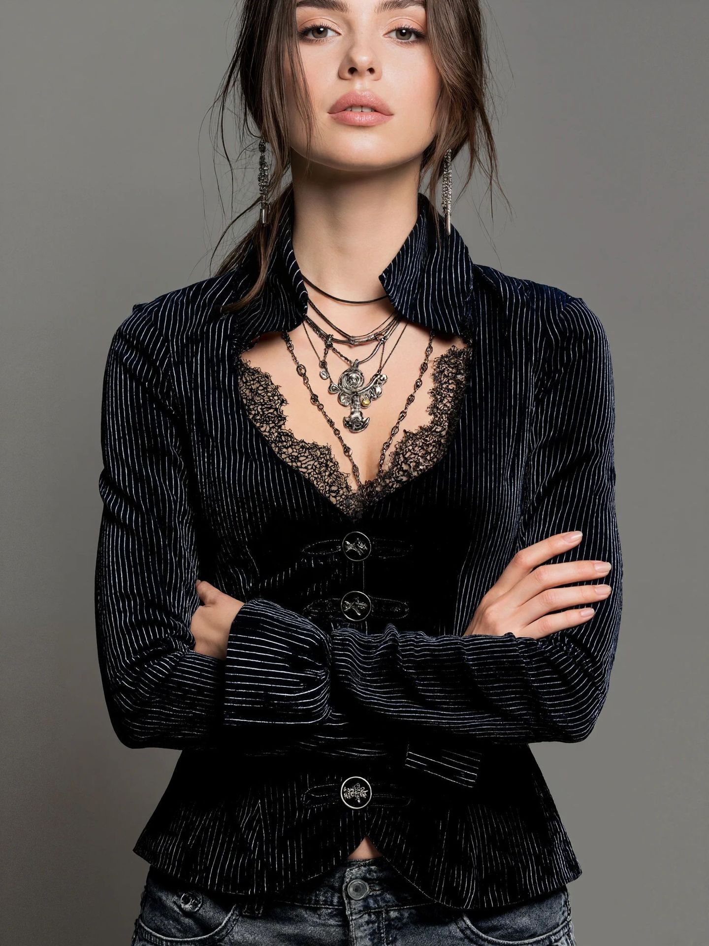 Women's V-neck Slim-fit Long-sleeve Top New Style