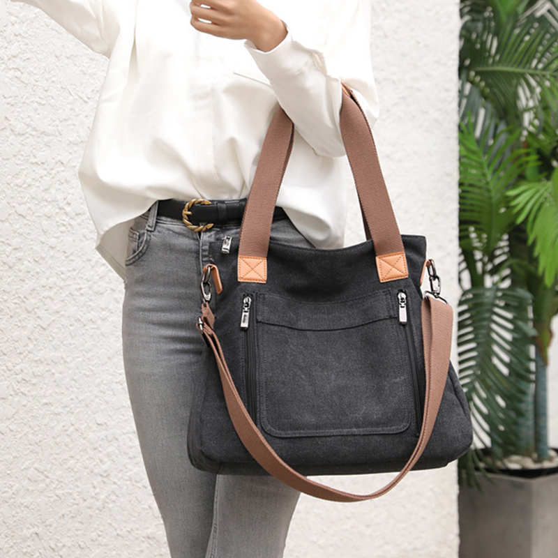 Women Totes All-match Portable Large-capacity Female Canvas Bag Female Casual Shoulder