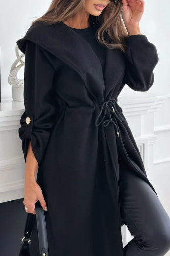 Womens Casual Long-sleeve Trench Coat
