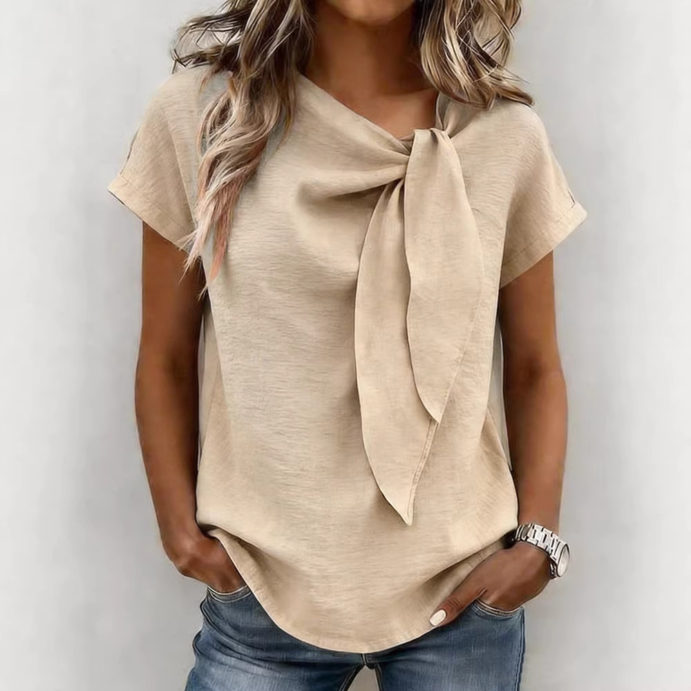 Womens Casual Loose-fit Fashionable Short-sleeve Top