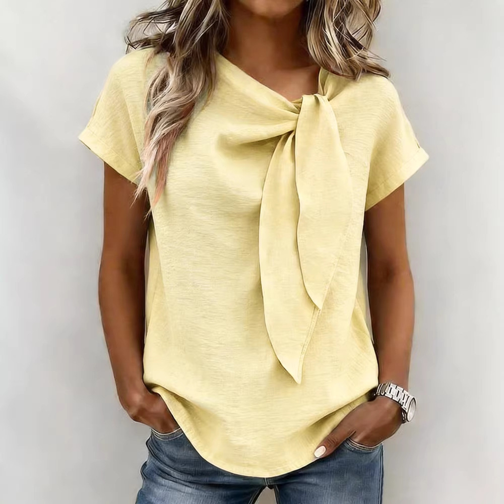 Womens Casual Loose-fit Fashionable Short-sleeve Top