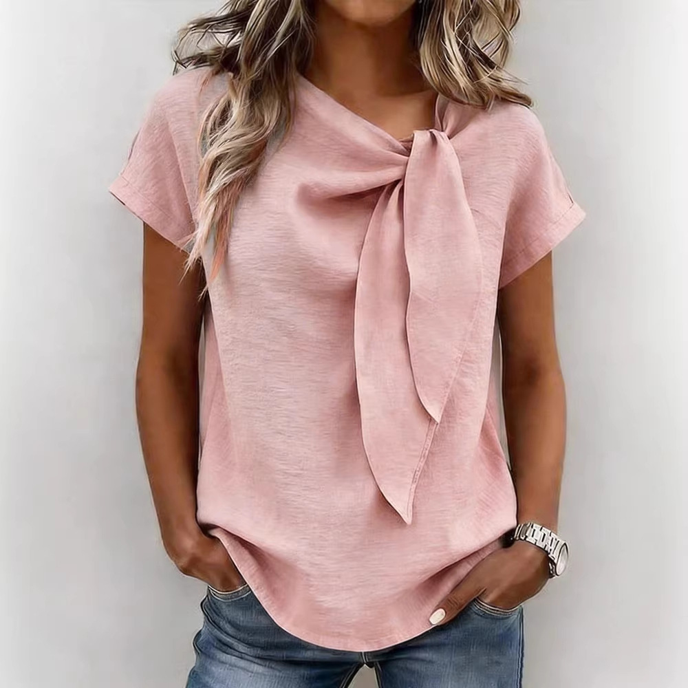 Womens Casual Loose-fit Fashionable Short-sleeve Top