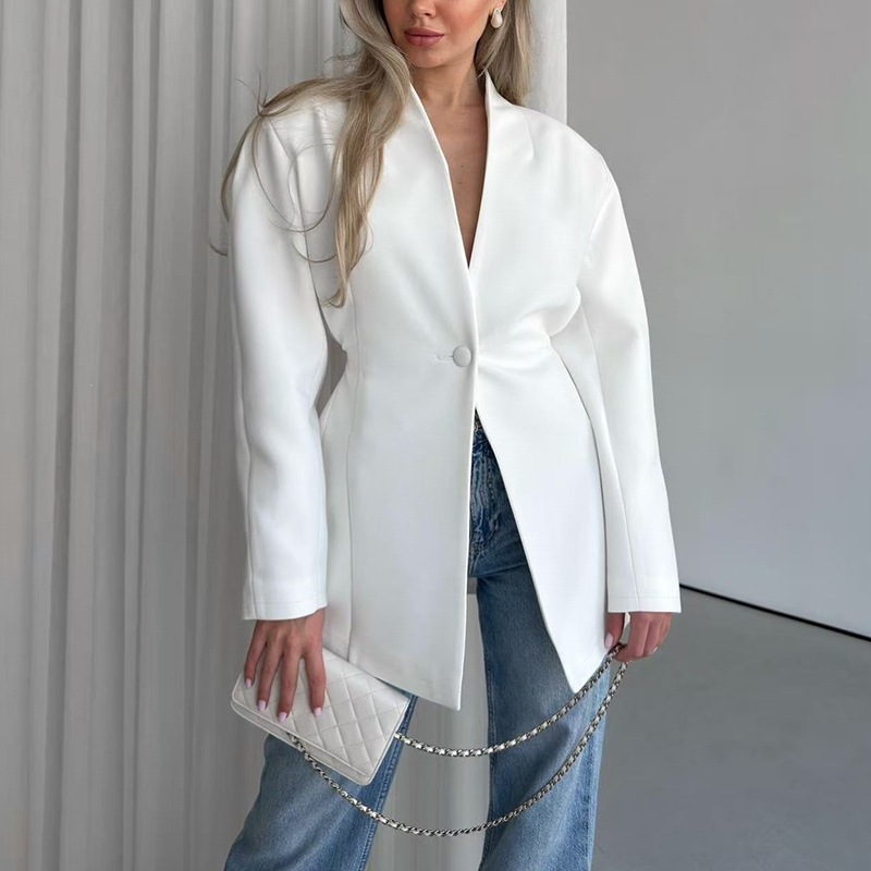 Womens Fashionable V-Neck Lace-Up Coat
