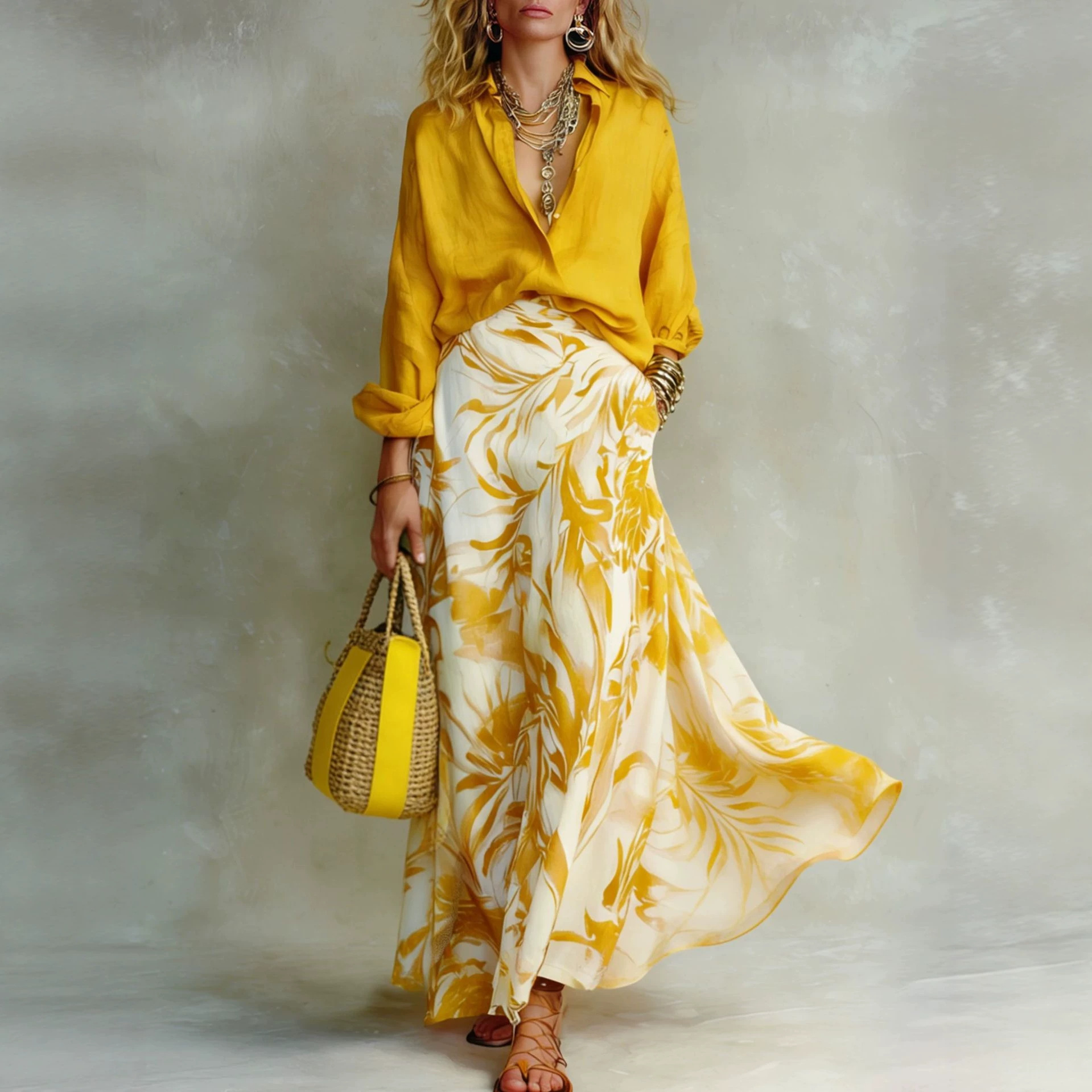 Womens Flowy Chiffon Beach Dress For Vacation