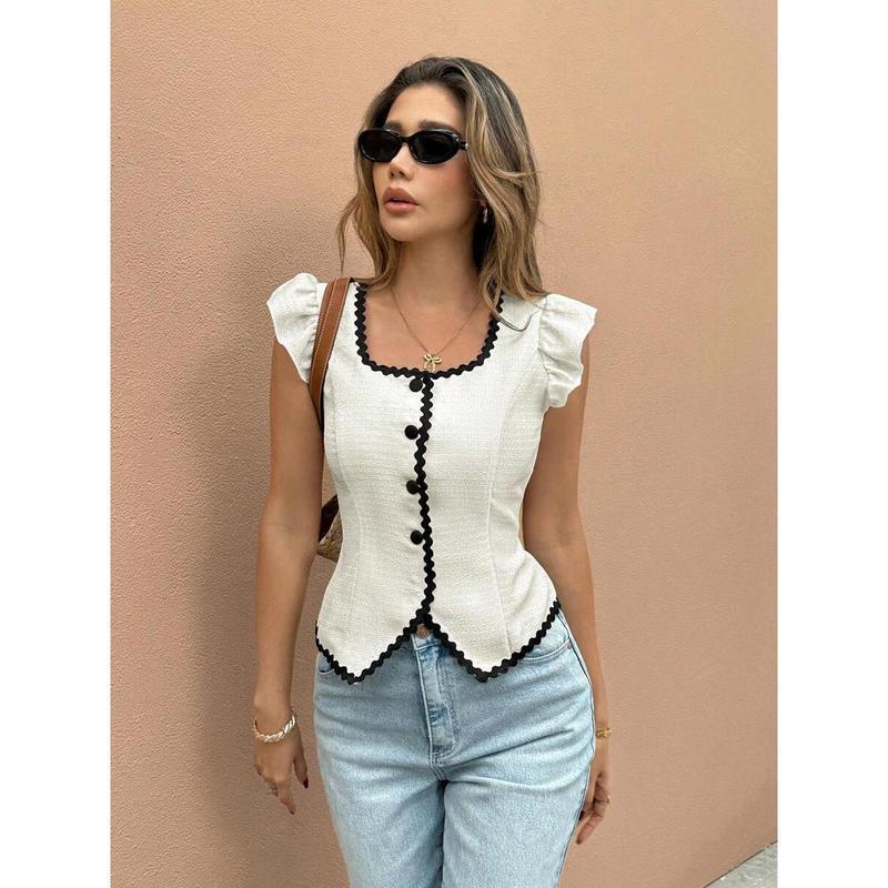 Womens French-style Short-Sleeve Summer Shirt