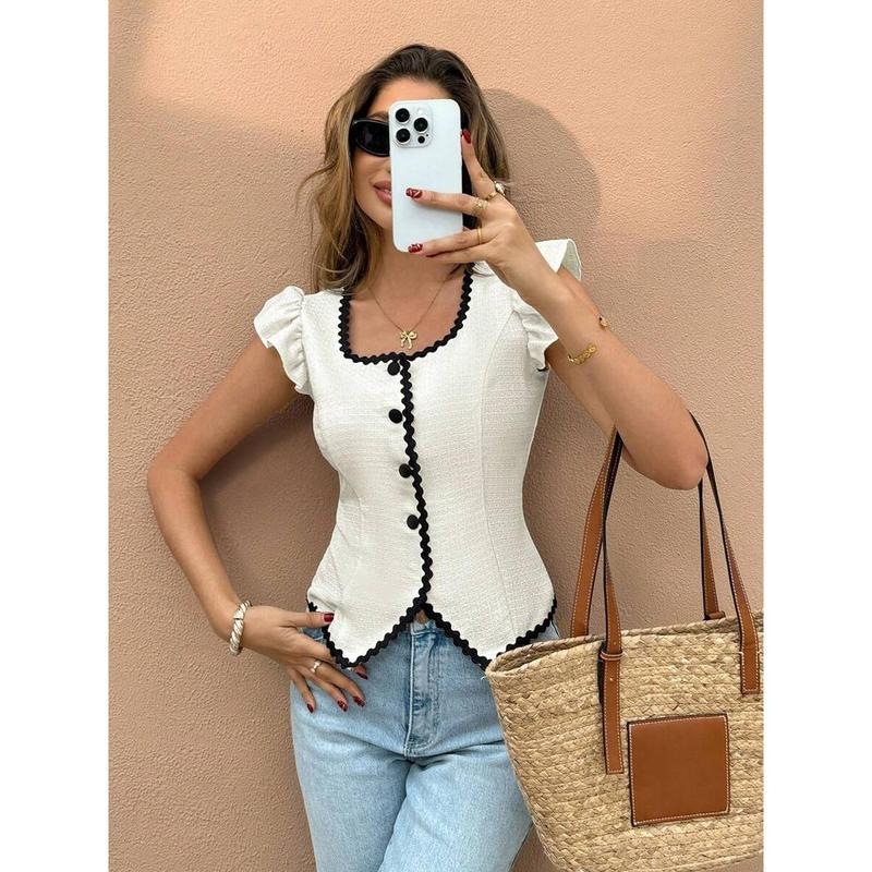 Womens French-style Short-Sleeve Summer Shirt