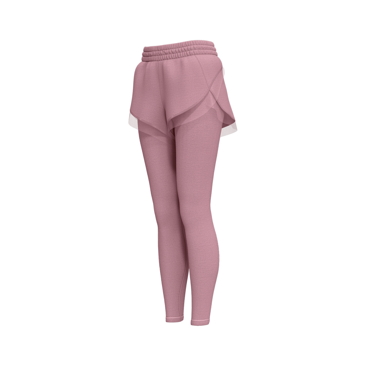 Womens Mock Two-Piece Sports Tight Pockets Yoga Pants